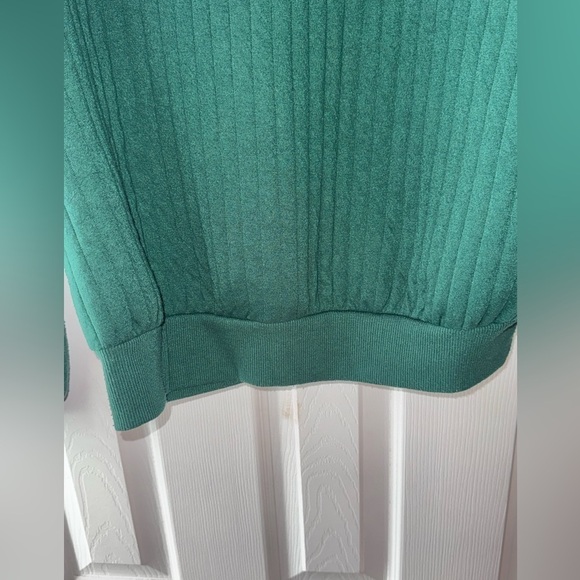 A New Day Forrest Green Ribbed Crewneck Sweater Size Large - Picture 3 of 10